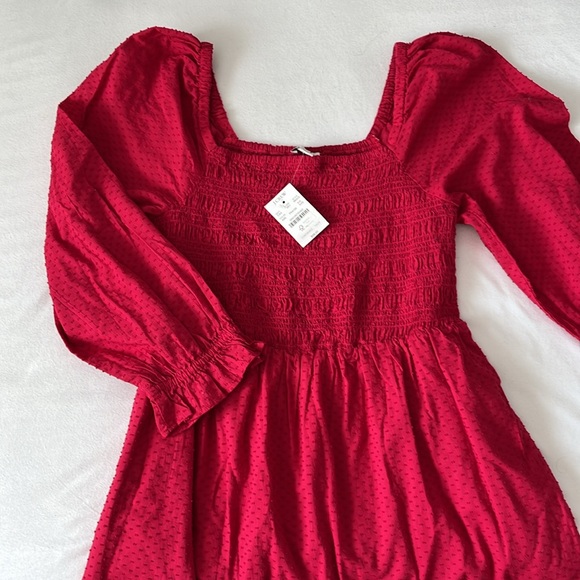 J Crew Smocked clip-dot puff-sleeve dress - Picture 6 of 6